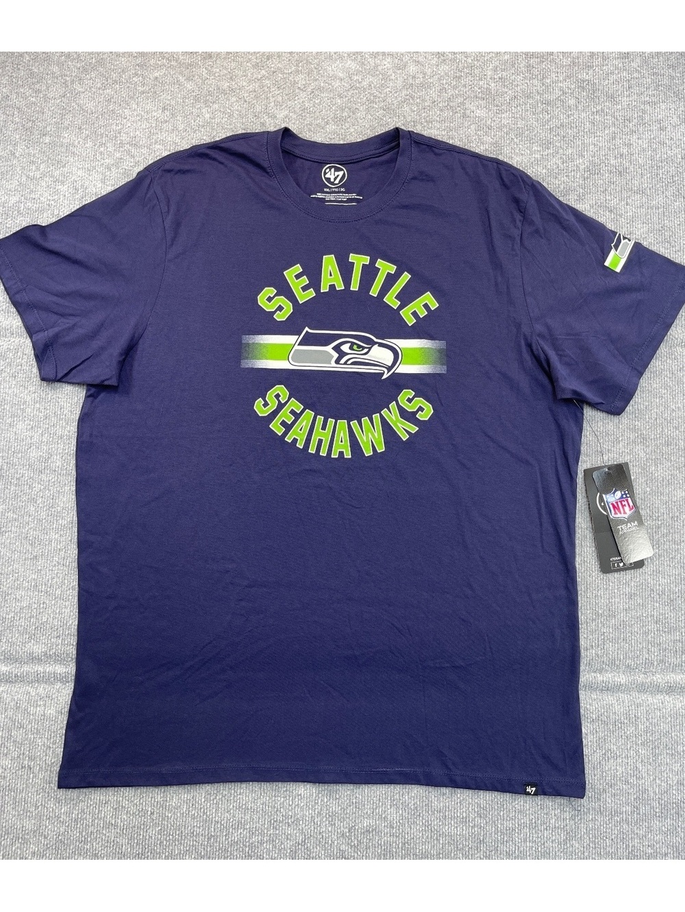 47 Brand Seattle Seahawks T Shirt Mens Blue NFL Football Graphic Tee NWT